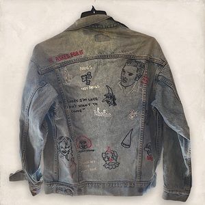 REFORMATION EMBROIDERED JEAN JACKET